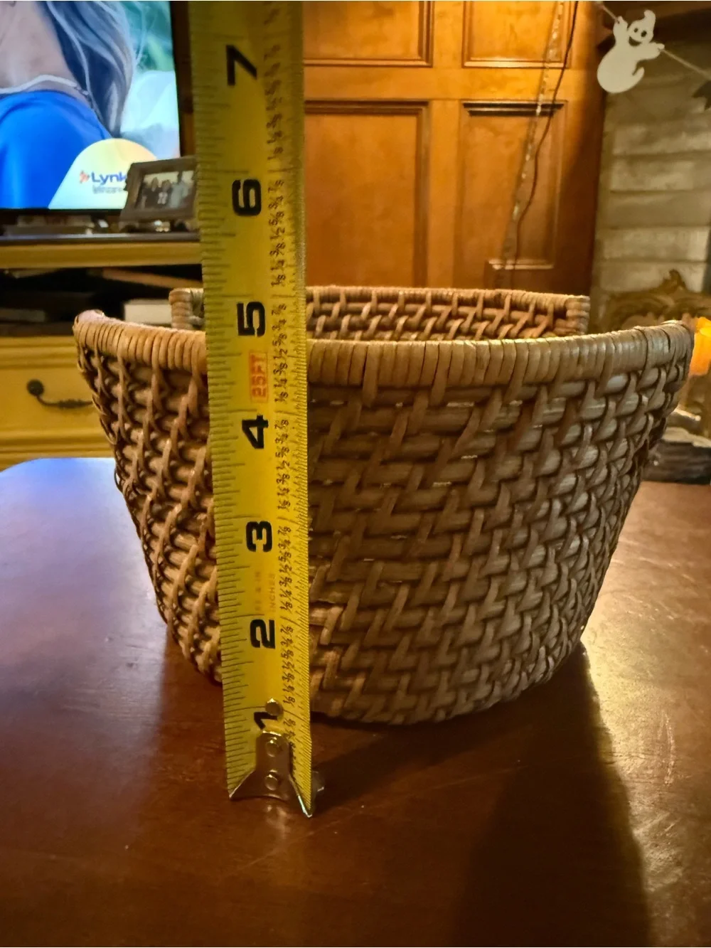 Woven Round Storage Basket - Natural Brown